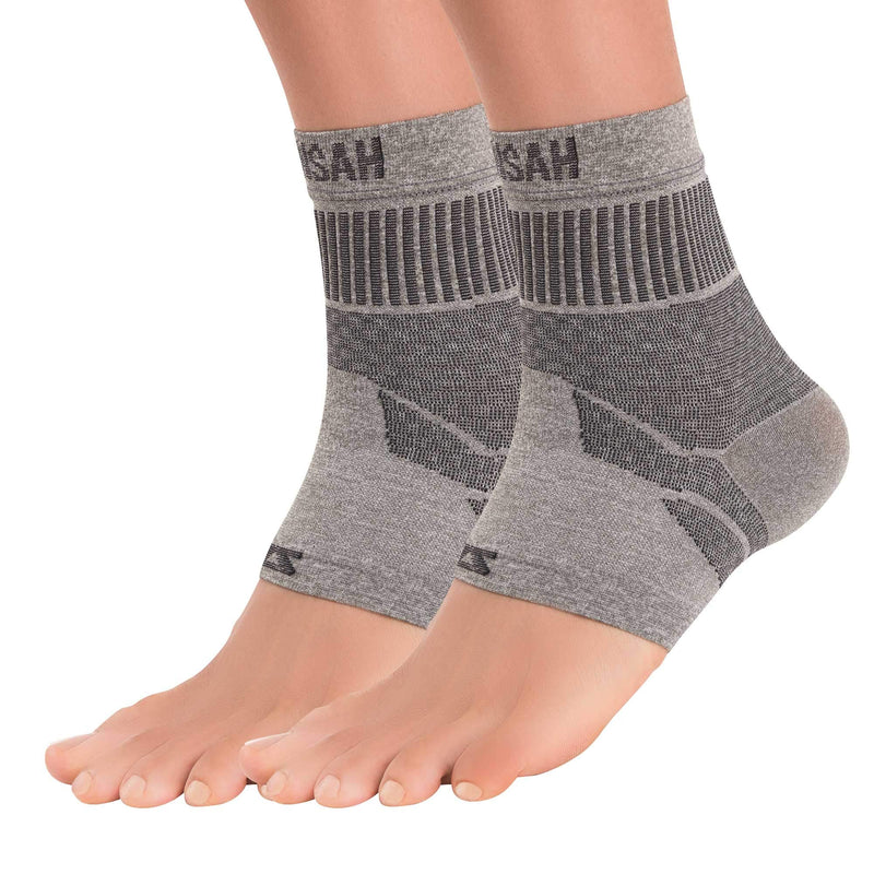 Zensah Ankle Support - Compression Ankle Brace - Great for Running, Soccer, Volleyball, Sports - Ankle Sleeve Helps Sprains, Tendonitis, Pain Medium Heather Grey - Pair - NewNest Australia