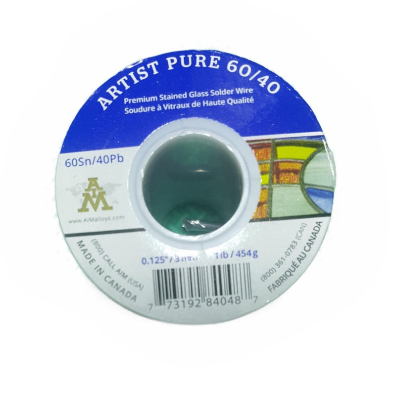 Artist Pure 60/40 Premium Stained Glass Solid Core Solder Wire, 1/8" Diameter, 1 Pound Spool - NewNest Australia