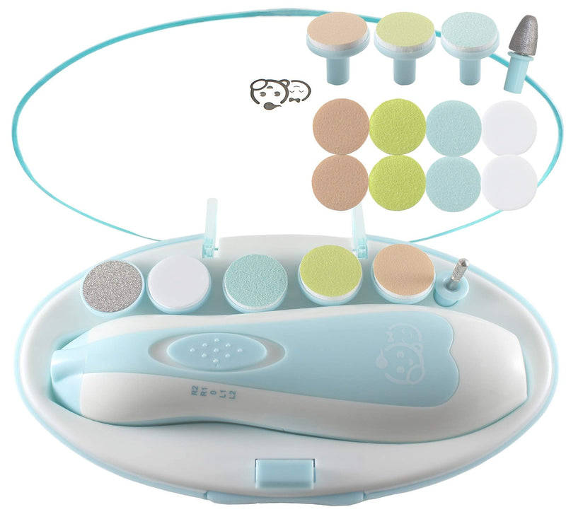 Baby Nail Clippers 20 in 1 by Royal Angels Baby | Safe Electric Baby Nail Trimmer, Baby Nail File Kit, Additional Replacement Heads, Newborn Toddler Toes and Fingernails, Trim and Polish (Blue) Blue - NewNest Australia