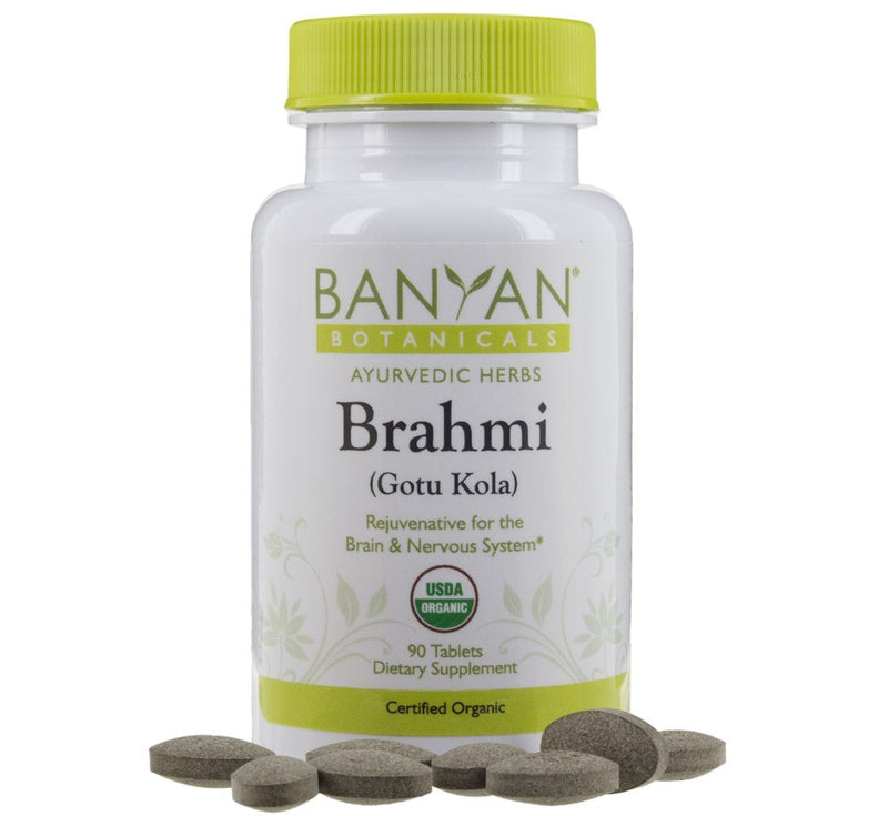 Banyan Botanicals Brahmi/Gotu Kola Tablets - USDA Organic - 90 Tablets - Centella asiatica - Brain & Nervous System Rejuvenative* - NewNest Australia