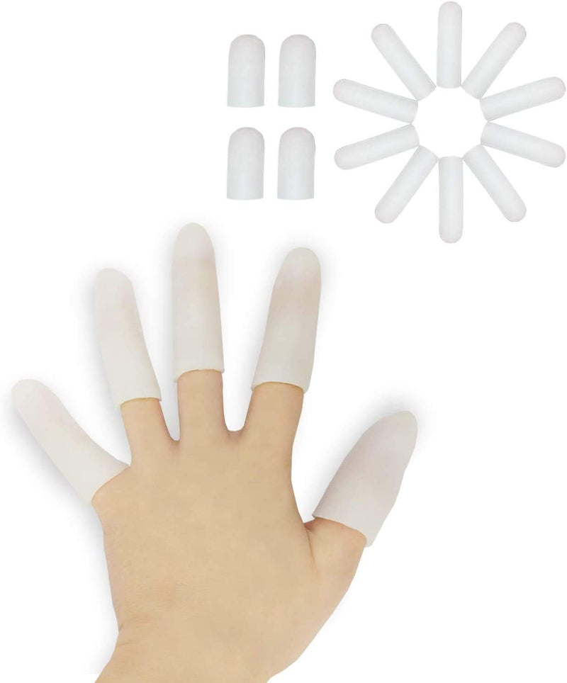 Gel Finger Cots, Finger Protector Support(14 PCS) New Material Finger Sleeves Great for Trigger Finger, Hand Eczema, Finger Cracking, Finger Arthritis and More. (Small Size) (White, Small) - NewNest Australia