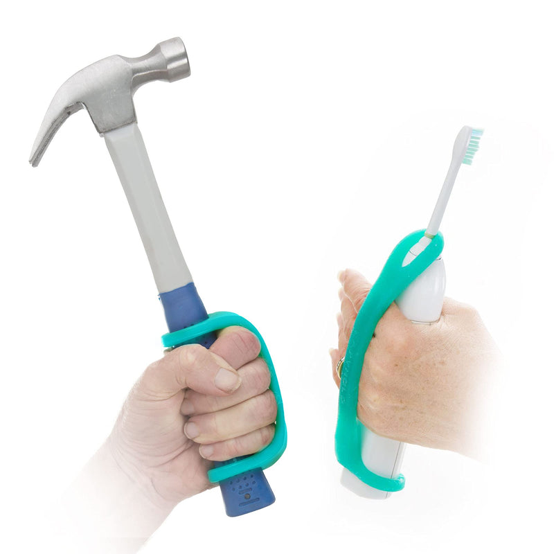 EazyHold Aqua Silicone Adaptive Aid, Universal Cuff Hand Grip Assistive Device for Rehab Patients, Disabled, Cerebral Palsy, Special Needs, Arthritis, Parkinsons, Stroke, Physical Therapy 2-Pack 6.5" - NewNest Australia