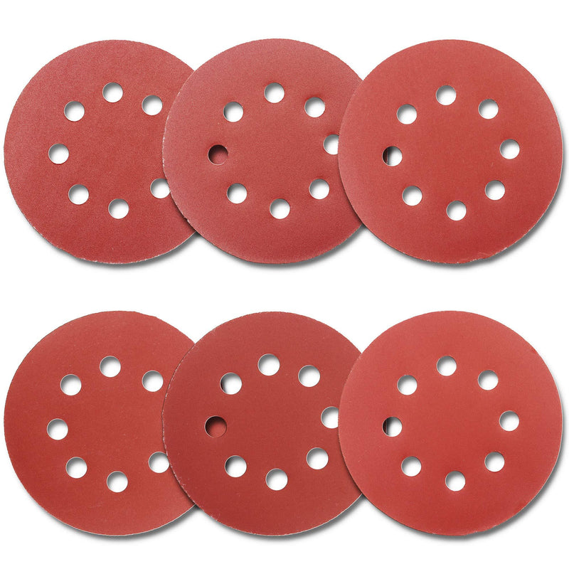 60Pcs Sanding Discs 5 Inch 8 Holes, 1000/800/600/400/320/240 Grit Sandpaper for Random Orbital Sander - NewNest Australia