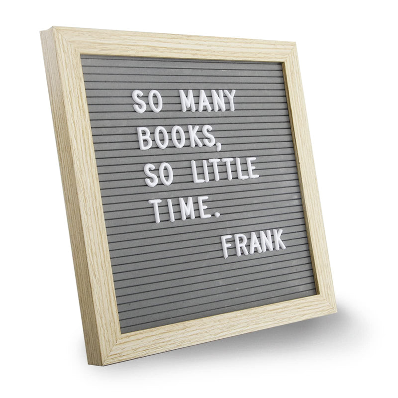 Letter Board by Crystal Lemon, Felt Letter Board, 10x10 Inches, Changeable Wooden Message Board Sign, Wood Frame, Wall Mount, Free Standing(Gray) Gray - NewNest Australia