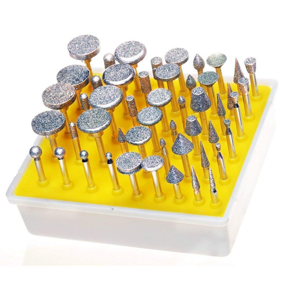 YEEZUGO 50pcs Diamond Coated Grinding Head Grinding Burrs Set for Dremel Rotary Tool … - NewNest Australia