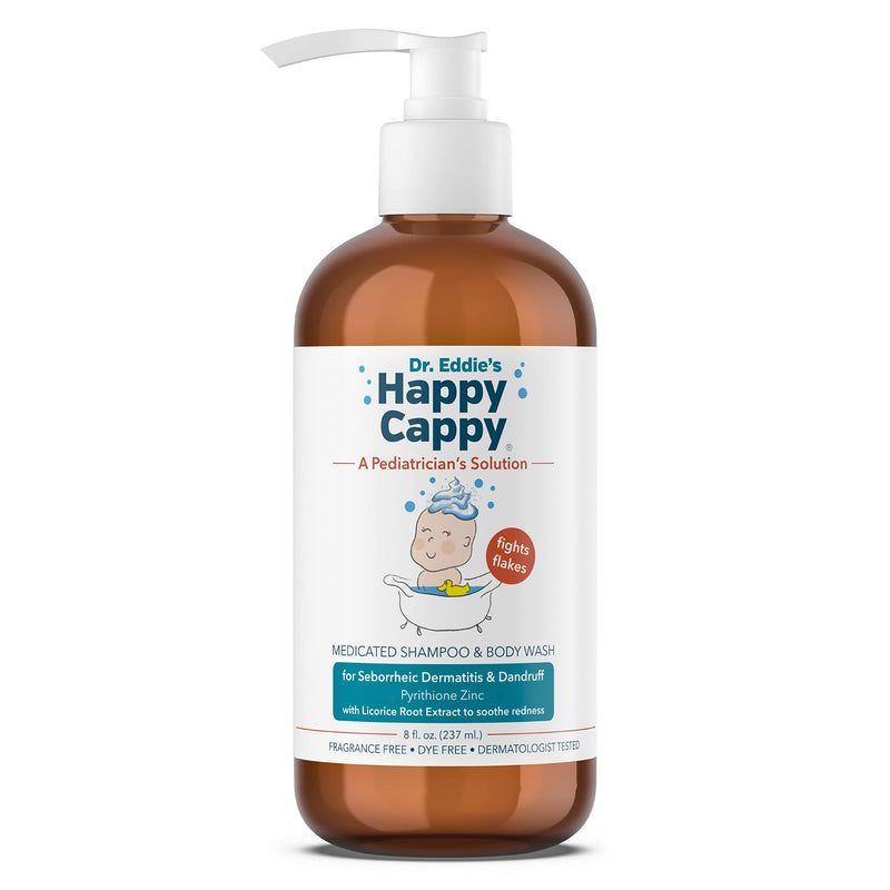 Dr. Eddie’s Happy Cappy Medicated Shampoo for Children, Treats Dandruff and Seborrheic Dermatitis, No Fragrance, Stops Flakes and Redness on Sensitive Scalps and Skin, Cradle Cap Brush Not Needed, 8 oz - NewNest Australia
