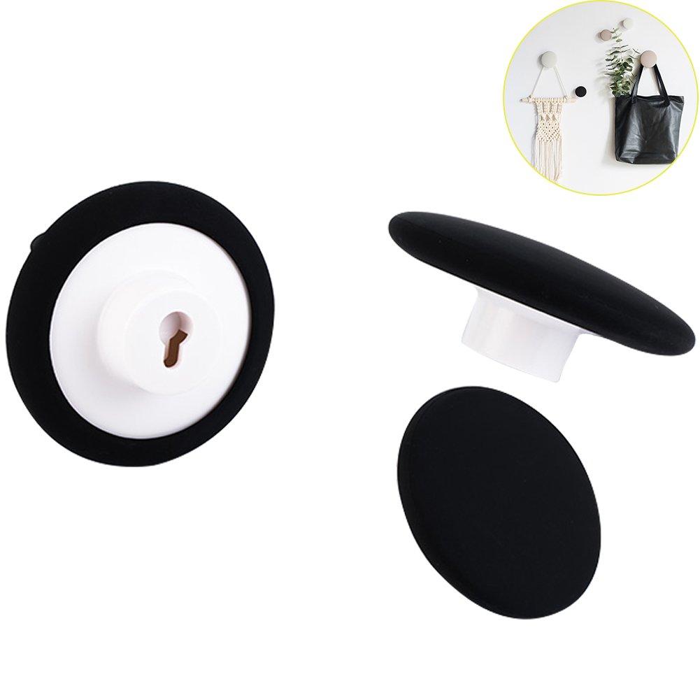 NewNest Australia - TINTON LIFE 3PCS Different Size Decorative Silicone Wall Hanger(Black) Black 