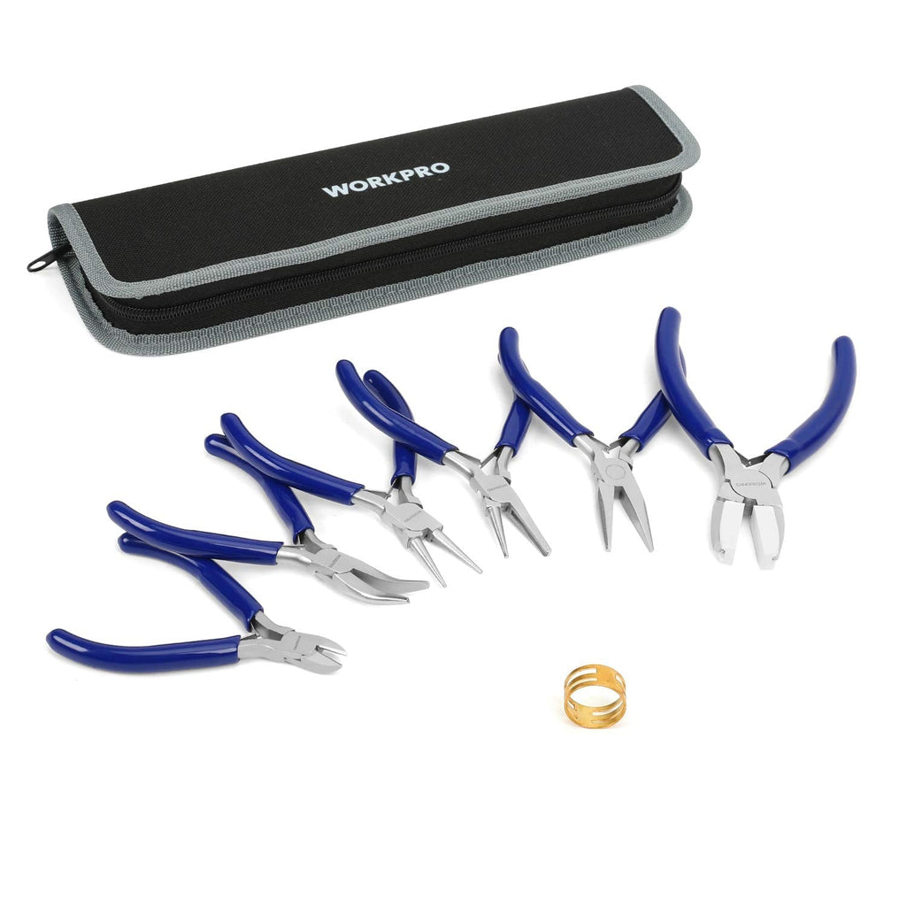 WORKPRO 7-Piece Jewelers Pliers Set Jewelry Tools Kit with Easy Carrying Pouch (Blue) - NewNest Australia