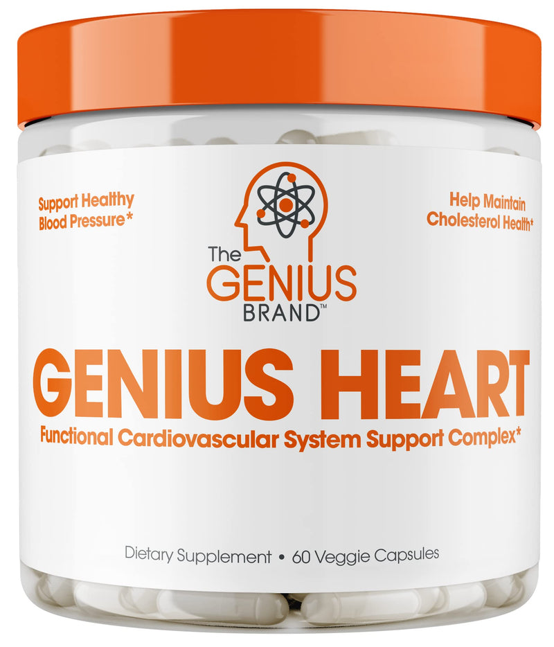 Genius Heart & Cardiovascular Health Supplement – Cholesterol Lowering Vein & Blood Pressure Support w/ Grape Seed Extract, Vitamin K2 MK7 & CoQ10 – Antioxidant Energy for Men & Women,60 Veggie Pills - NewNest Australia
