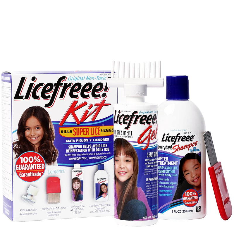 Tec Labs Licefreee Kit All-in-One Complete Lice Killing Treatment, Daily Maintenance Shampoo & Professional Nit Comb in One Box, 4 Piece Set - NewNest Australia