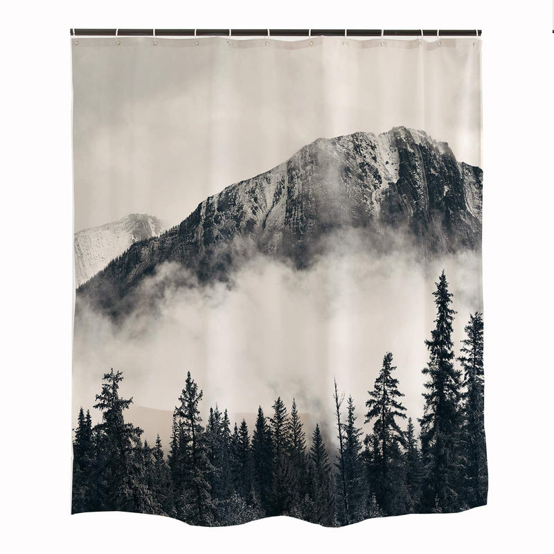 Ofat Home Green Mountain Shower Curtain for Bathroom, Foggy Forest Fabric Curtains, Misty Nature Photo Country Style Park, Art Decor Stall Liner with Hooks, 72x72 inch,Heavy Fabric 150GSM - NewNest Australia