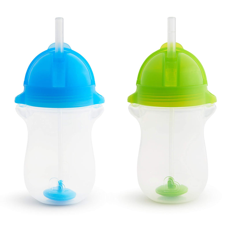 Munchkin Click Lock Any Angle Weighted Straw Cup, 10 Ounce, 2 Count, Blue/Green - NewNest Australia