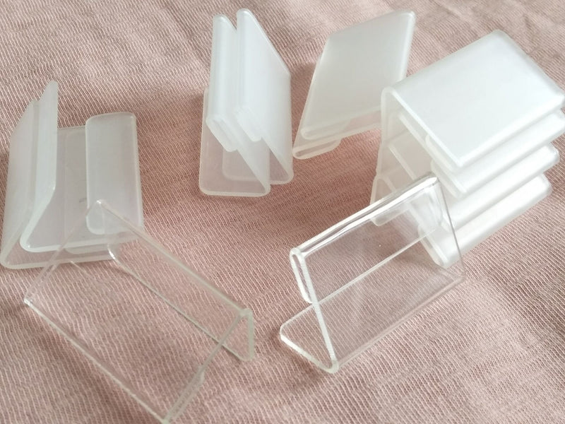 RUIXUAN Set of 30PCS Mini Sign Display Holder, L Shape Clear Acrylic Price Card Tag Label Stand , Counter Top Stand 4x2cm - NewNest Australia