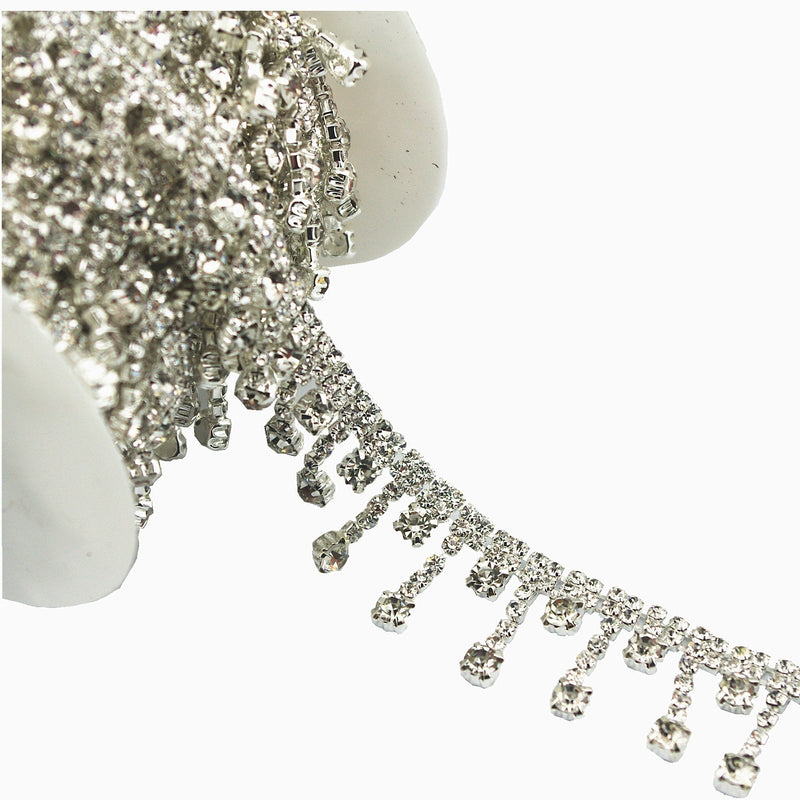 AEAOA 1 Yard Stunning Rhinestone Chain Applique Costume Sewing Trims Applique Embellishment Wedding Dress Decoration (LZ01) LZ01 - NewNest Australia