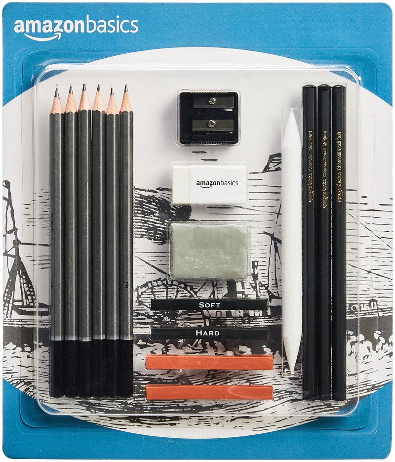Amazon Basics Sketch and Drawing Art Pencil Kit - 17-Piece Set - NewNest Australia