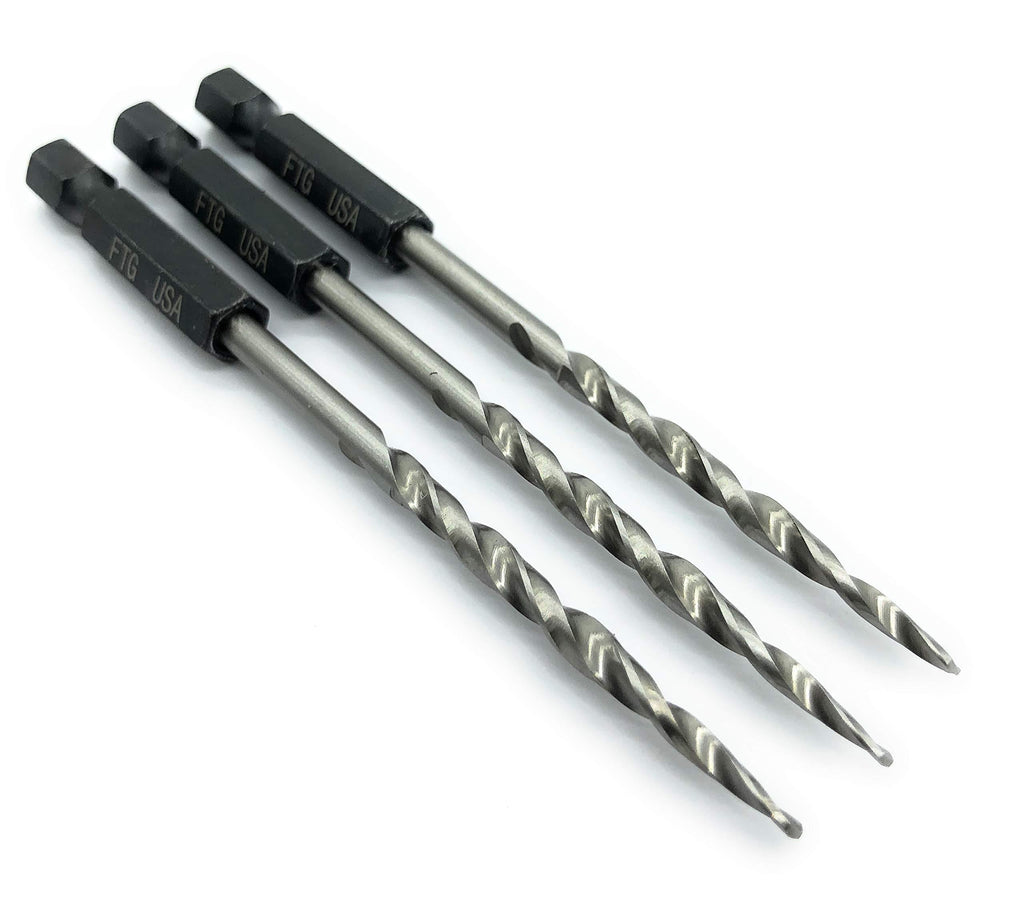 FTG USA 3 Piece Set Same Size #6 (9/64") Replacement Wood Countersink Bit Only - Value Pack - Woodworking Tapered HSS Drill Bit Only #6 9/64" - NewNest Australia