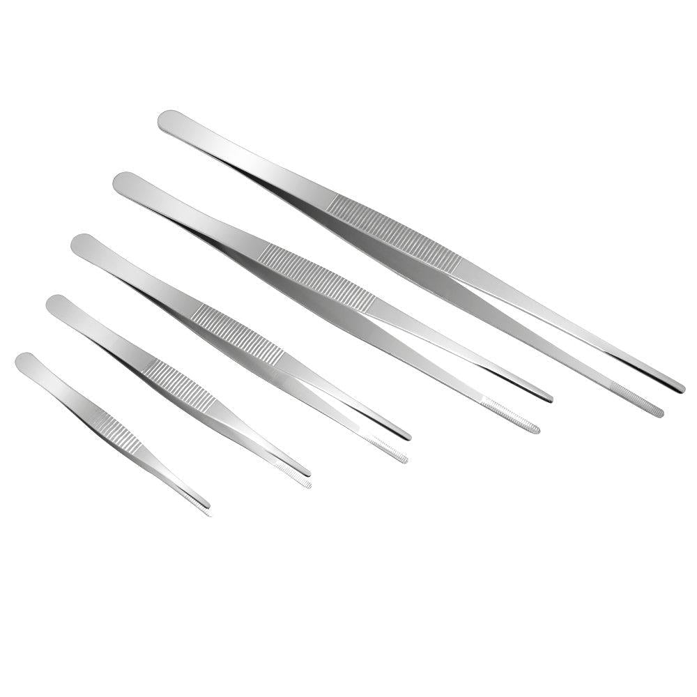 Hysagtek 5 Pcs Stainless Steel Tongs Tweezer Set Thumb Plant Grass Garden Tweezers Seafood Kitchen Tool,4.9"/6.3"/7.9"/9.8"/11.8" - NewNest Australia