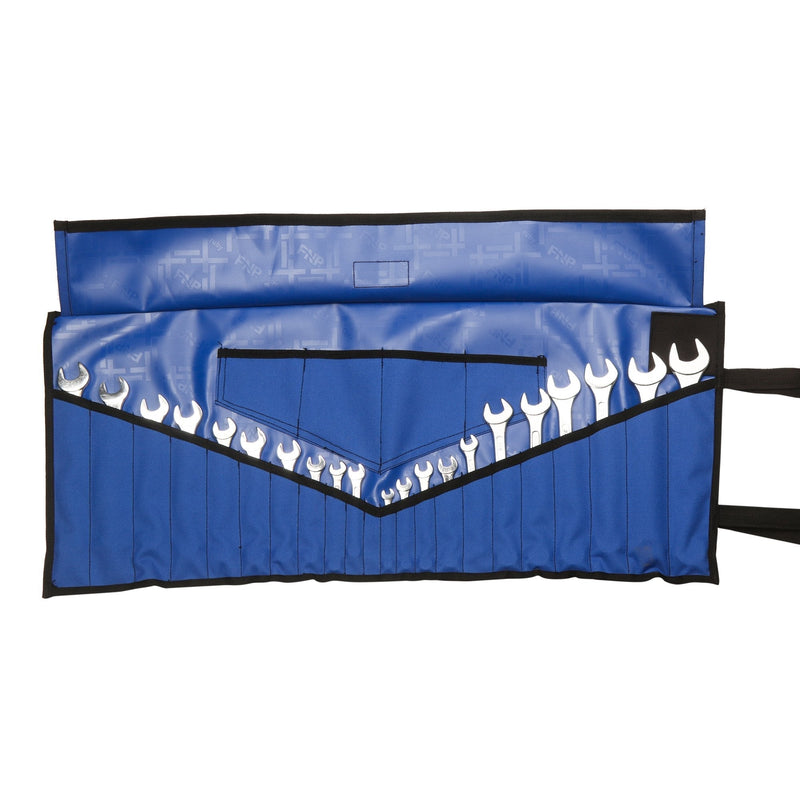 Bull Tools 26 Pockets | Hand Crafted | Heavy Weight Water Proof | 18 Oz. Ballistic Polyester Oxford Canvas | Garage Ready | Metric & SAE | Wrenches and Tools Bag Organizer Roll Up Pouch | Blue | - NewNest Australia