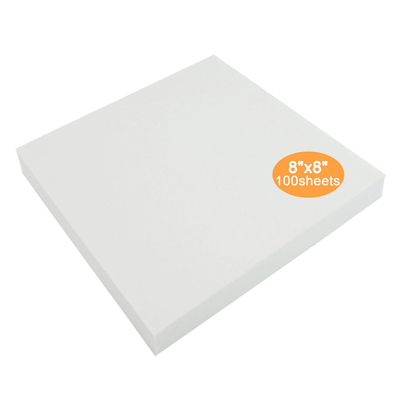 New brothread Tear Away Machine Embroidery Stabilizer Backing 8"x8" - 100 Precut Sheets - Medium Weight 1.8 oz- Fits 4x4 and 6x6 Hoops 8"x8" 100 sheets - NewNest Australia