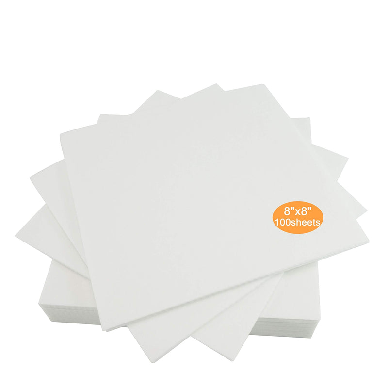 New brothread Cut Away Machine Embroidery Stabilizer Backing 8"x8" - 100 Precut Sheets - Medium Weight 2.5 Ounce - Fits 4x4 and 6x6 Hoops 8"x8" 100 sheets - NewNest Australia