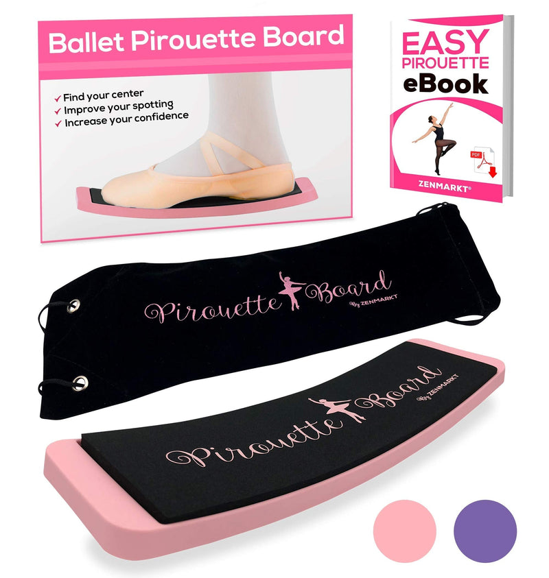 Zenmarkt Ballet Turning Board for Dancers - Figure Skating Ballet Dance Turning Pirouette Board Training Equipment for Dancers, Ice Skaters, Gymnasts and Cheerleaders Pink with Carry Bag - NewNest Australia