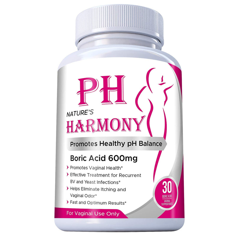 PURE PLANT HOME Boric Acid Suppositories Nature's Harmony 30 Count 600 mg 100% Pure Made in USA - NewNest Australia