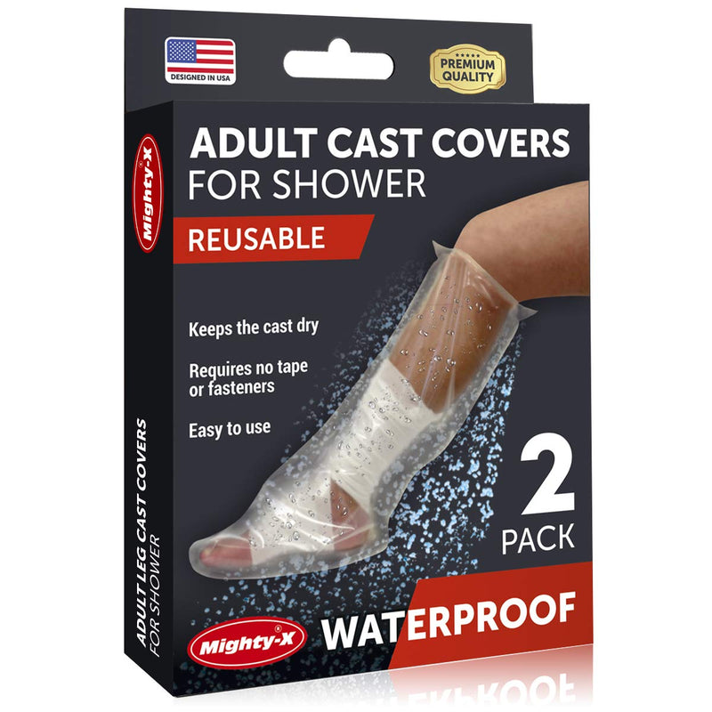 100% Waterproof Cast Cover Leg - 【Watertight Seal】 - Reusable 2 pk Cast Protector for Shower Leg Adult Knee, Ankle, Foot - Half Leg Covers - NewNest Australia