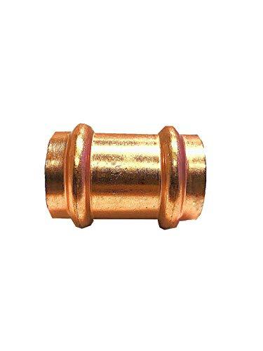 Libra Supply Lead Free 1/2 inch Copper Press Coupling no Stop, Press x Press, (Pack of 10 pcs, Click in for more size options), 1/2'', 1/2-inch copper pipe fitting plumbing supply 1/2'' (10 Pack) - NewNest Australia