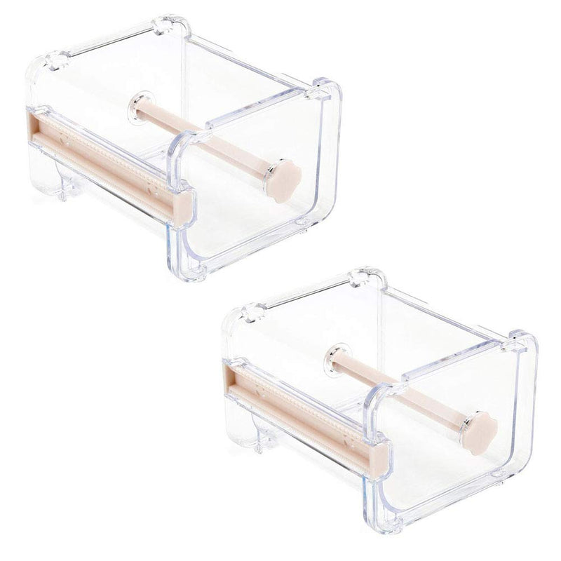 2pcs HomDSim Washi Tape Dispenser Cutter,Roll Tape Holder Organizer,Masking Tape Desktop Tape DIY Sticker Roll Tape Cutter Holder Storage,Washi Tape Box Beige - NewNest Australia