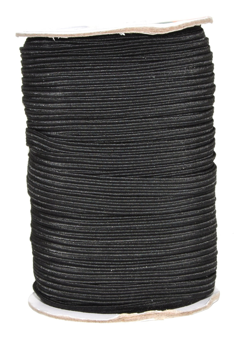 Mandala Crafts Flat Elastic Band, Braided Stretch Strap Cord Roll for Sewing and Crafting; 1/4 inch 6mm 50 Yards Black - NewNest Australia