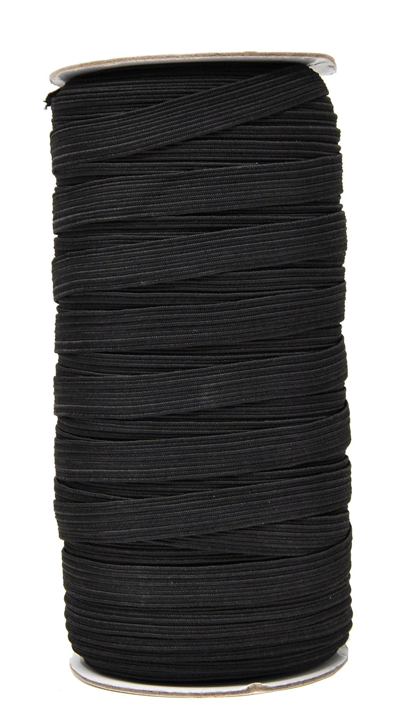 Mandala Crafts Flat Elastic Band, Braided Stretch Strap Cord Roll for Sewing and Crafting; 3/8 inch 10mm 50 Yards Black - NewNest Australia