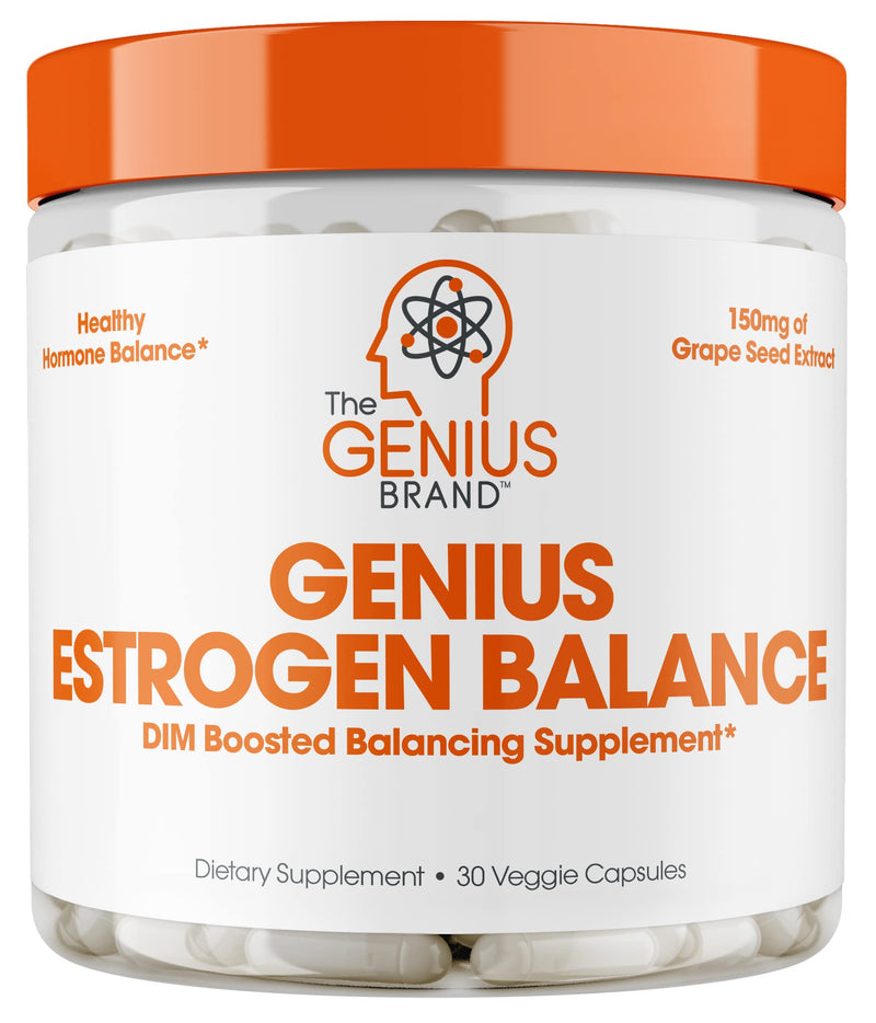 Genius Estrogen Balance – DIM Supplement w/Grape Seed Extract, Dual Estrogen Blocker for Men & Hormone Balance for Women – Aromatase Inhibitor – Cortisol Manager & Thyroid Support, 30 Veggie Pills - NewNest Australia