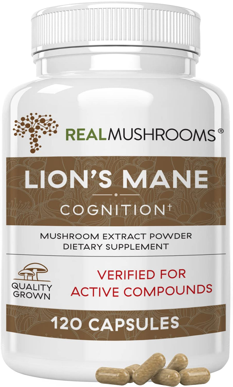 Lions Mane Brain and Focus Supplements - Mushroom Powder Extract Capsules - Non GMO and Gluten Free Supplement for Better Cognitive Health 120 Count (Pack of 1) - NewNest Australia