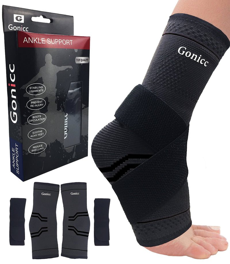 gonicc Professional Foot Sleeve Pair(2 Pcs) with Compression Wrap Support, Breathable, Stabiling Ligaments, Prevent Re-Injury, Boots Circulation, Ankle Brace, Volleyball Protective Gear Ankle Guards. Foot Sleeve Black X Large - NewNest Australia