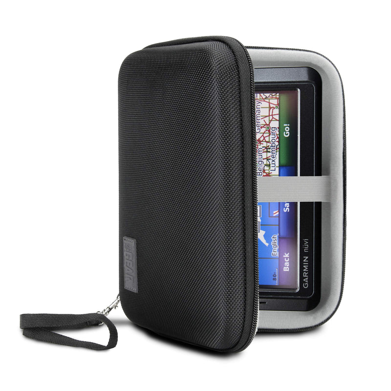 USA Gear Hard Case Electronic Organizer Travel Case 7.5 Inch with Weather Resistant Exterior and Large Mesh Accessory Pocket - Compatible with Garmin GPS, Chargers, Hard Drives and More Electronics Black - NewNest Australia