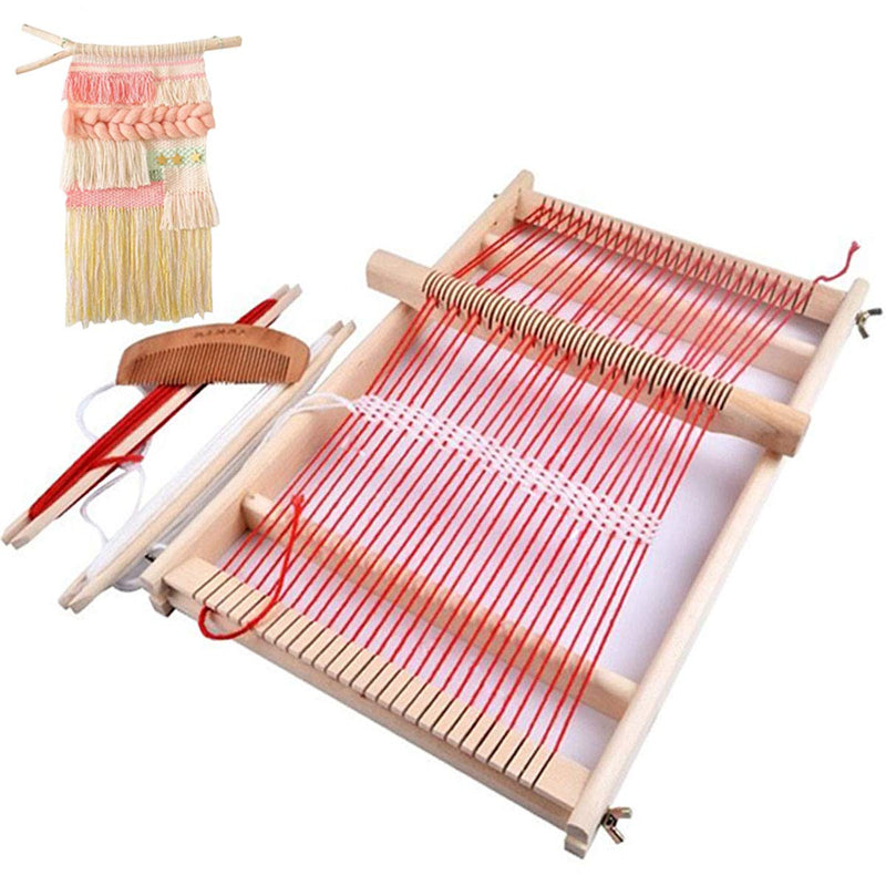 Mikimiqi Wooden Multi-Craft Weaving Loom Large Frame 9.85x 15.75x 1.3 Inches To Handcraft For Kids - NewNest Australia