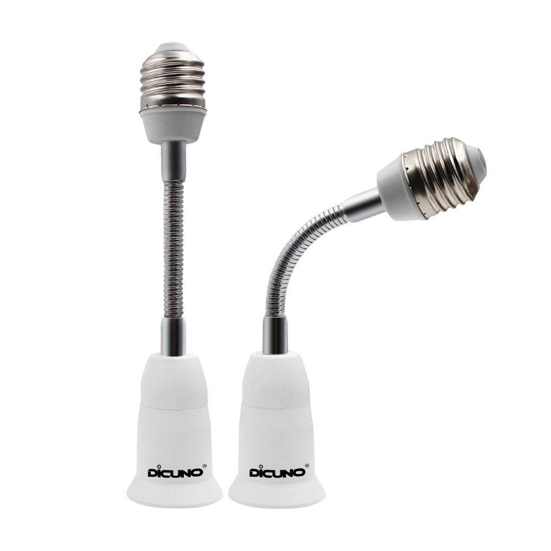 DiCUNO E26 15.5CM/5.5 Inch Extension Socket Extender Adapter, E26 to E26 Flexible Extension, All-Directional Adjustable Standard Medium Light Bulb Socket Converter (2-Pack) 2 - NewNest Australia