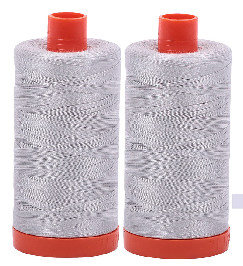 Aurifil Mako 50wt Thread 2 Large Spools (Aluminum (2615)) 2-Pack - Aluminim 2615 - NewNest Australia
