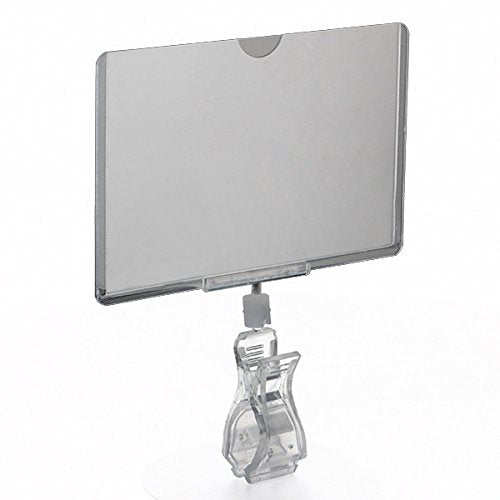 Rotating Clip On POP Swivel Sign Holding Clamp with Card Protector for Hangrails or Tubes - 3 Pack - NewNest Australia