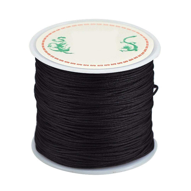 0.8mm Nylon Cord, Thread Chinese Knot Macrame Rattail Bracelet Braided String (Black) Black - NewNest Australia