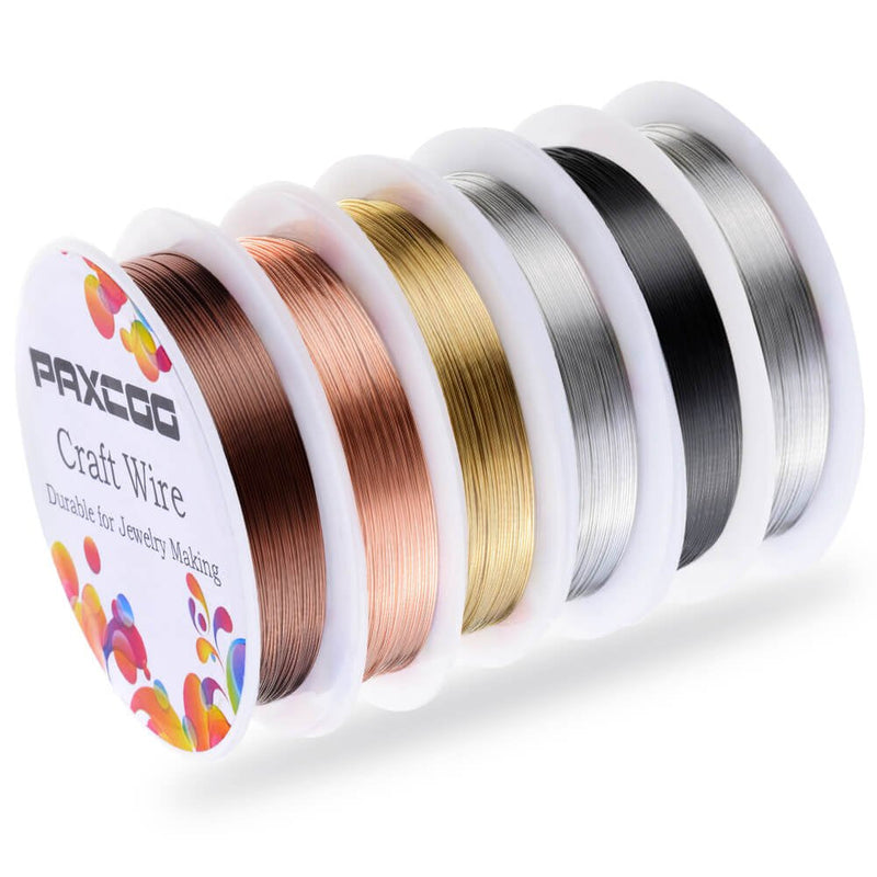 PAXCOO 6 Pack Jewelry Beading Wire for Jewelry Making Supplies and Craft (24 Gauge) - NewNest Australia