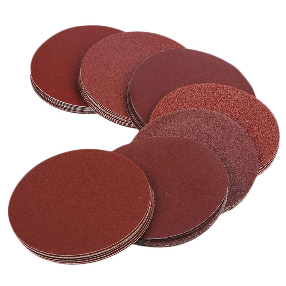 HIFROM 5 Inch Sanding Discs NO-Hole Hook and Loop 40 60 80 100 120 180 240 320 400 800 Grit Sandpaper Aluminum Oxide Random Orbital Sander Pads (100-Pack) 40 - 800 Grit(100-Pack) - NewNest Australia