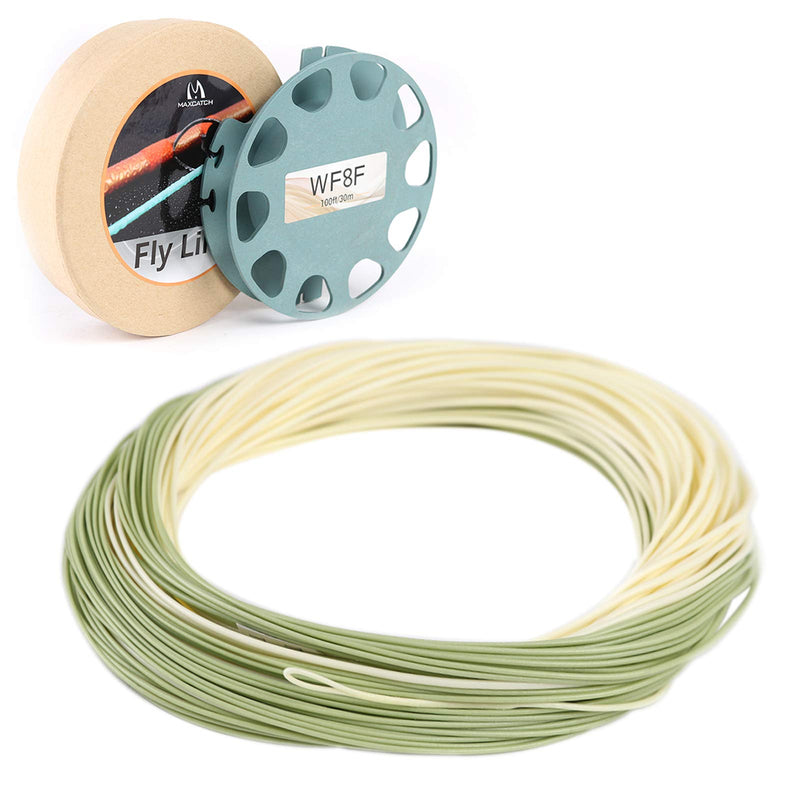 M MAXIMUMCATCH Maxcatch Fly Line Weight Forward WF2/3/4/5/6/7/8F 80-100F with 2 Welded Loop Special Design for Fly Fishing Trout LT(Beige/Sage) WF4F-90ft - NewNest Australia
