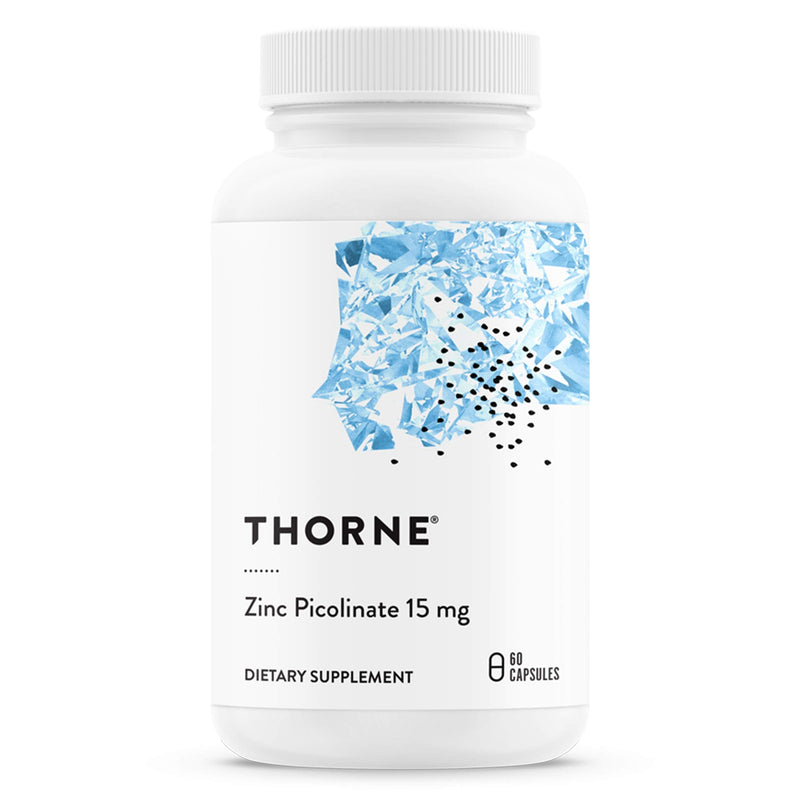 Thorne Zinc Picolinate 15mg - Highly Absorbable Zinc Supplement - Supports Wellness, Immune System, and Eye and Reproductive Health - Gluten-Free, Soy-Free, Dairy-Free - 60 Capsules - NewNest Australia