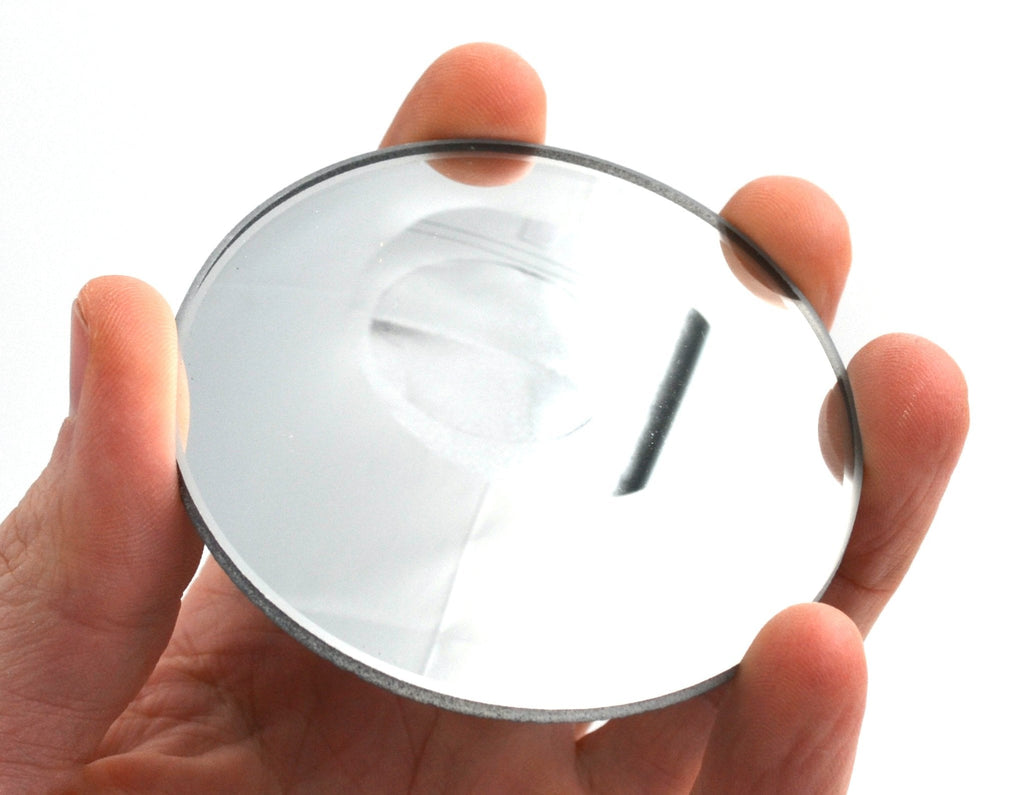 Round Convex Glass Mirror - 3" (75mm) Diameter - 100mm Focal Length - 2.8mm Thick Approx. - Eisco Labs - NewNest Australia