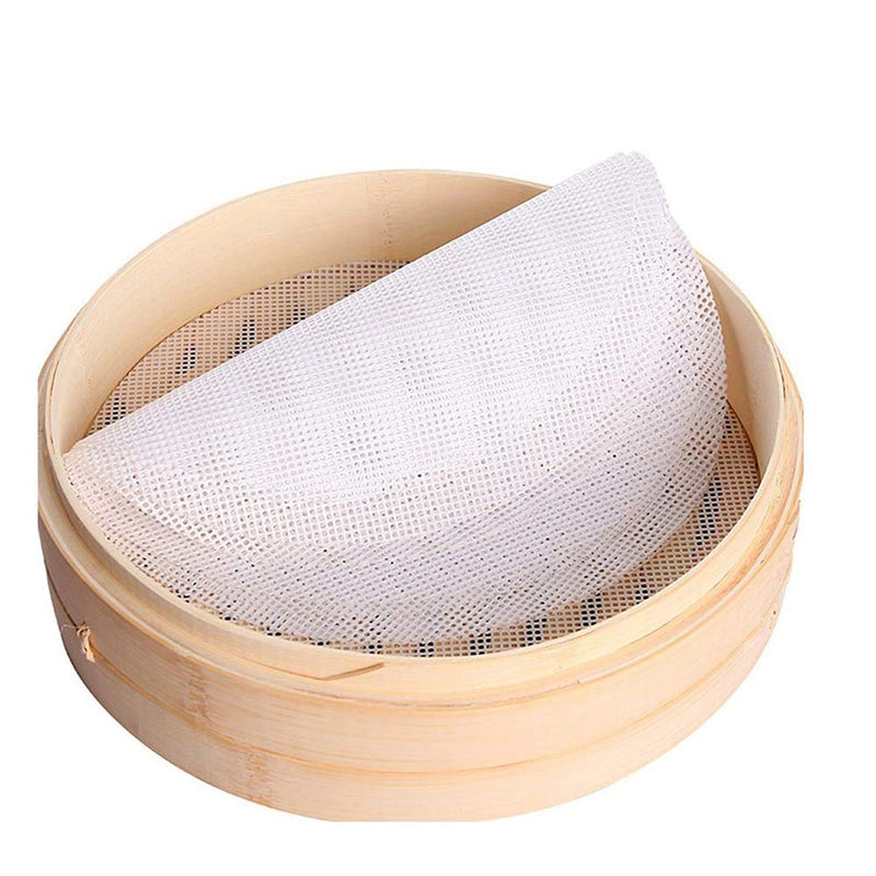 Inchant 5Pcs Kitchen Silicone Steamer Mesh Non-Stick Pad Round Shape Dumplings Mat Steamed Buns Baking Pastry Dim Sum Mesh（11" Diameter） - NewNest Australia