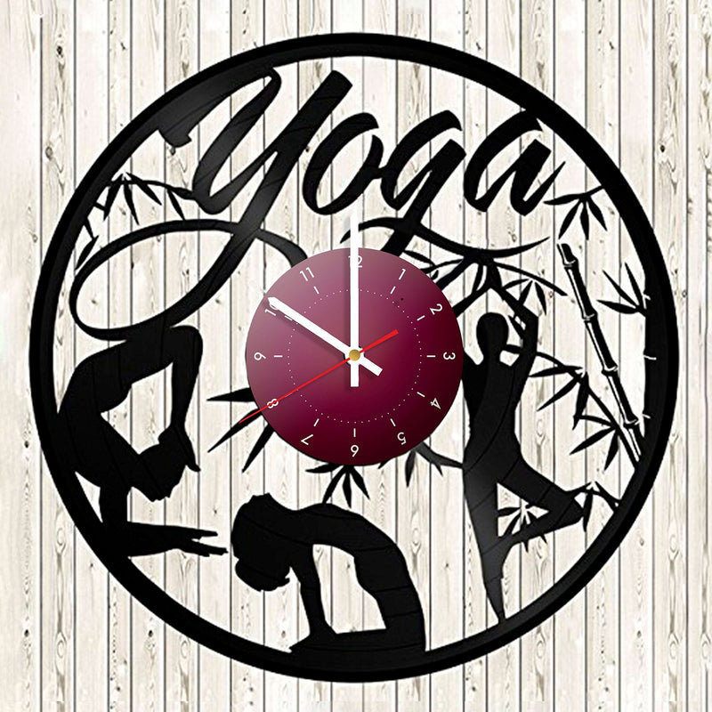 NewNest Australia - Yoga - Vinyl Record Wall Clock Decor Handmade Unique Original Gift for Him and Her 