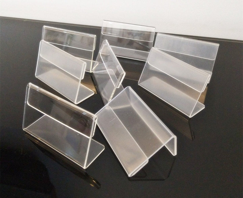 Set of 30PCS L Shape Clear Acrylic Price Card Tag Label Stand , Mini Sign Display Holder,Counter Top Stand 7x4cm - NewNest Australia