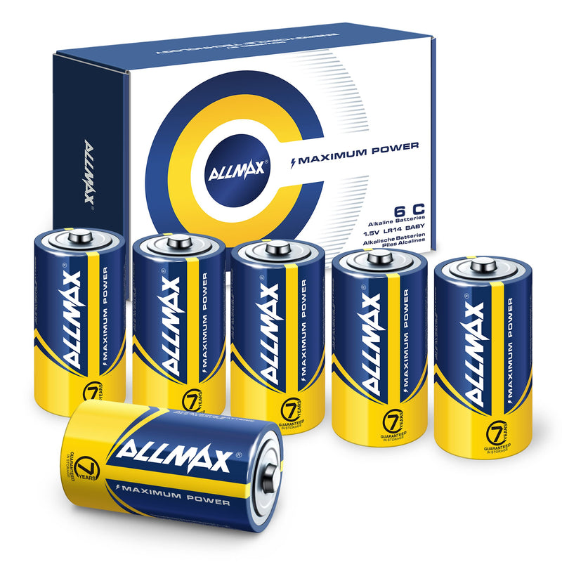 Allmax C Maximum Power Alkaline Batteries (6 Count) – Ultra Long-Lasting C Cell Battery, 7-Year Shelf Life, Leak-Proof, Device Compatible – Powered by EnergyCircle Technology (1.5 Volt) C Batteries 6 Count (Pack of 1) - NewNest Australia