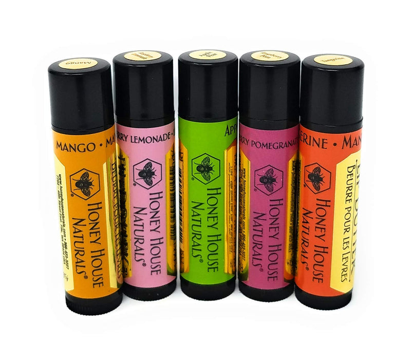 Honey House Naturals Lip Butter Gift Set – Rich & Anti-Aging – All Natural Ultra Moisturizing Lip Butter Infused with Essential Oils - 5 Piece Set - Made in the USA - NewNest Australia